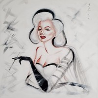 Marylin Monroe in Black and White Smoke